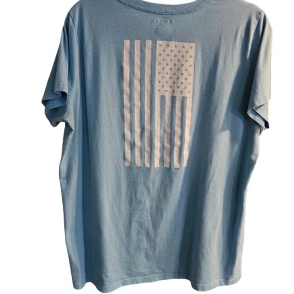 Support Our Troops in this Blue & White T-shirt - Picture 2 of 5